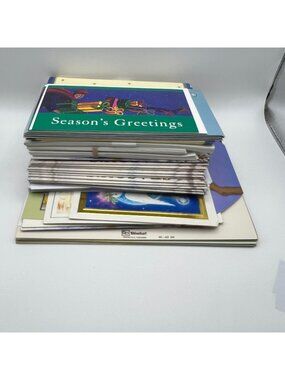 Large Assorted Lot Of Holiday & Greeting Cards Featuring Christmas Angels Santa
